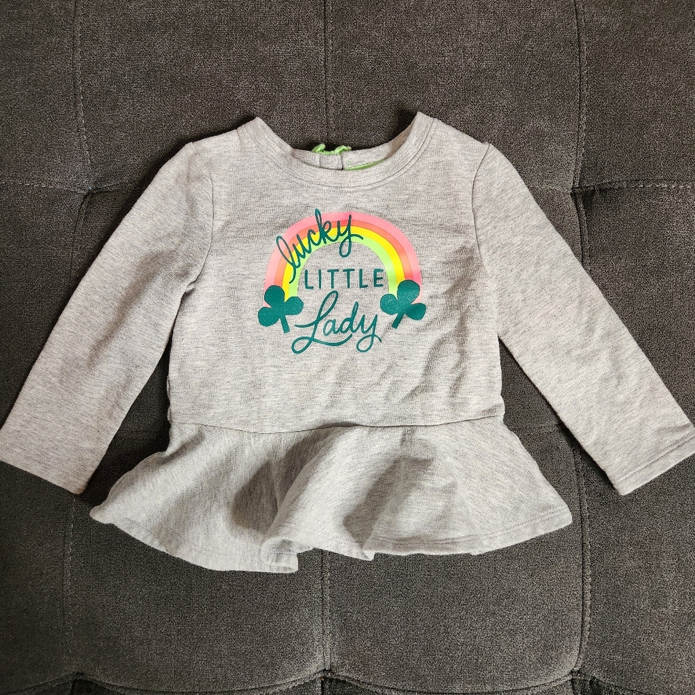 Gray Lucky Little Lady Kids Shirt